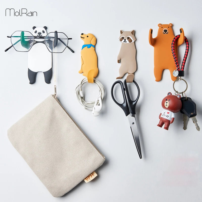 Animal Adhesive Wall Hooks — Removable Home Decor