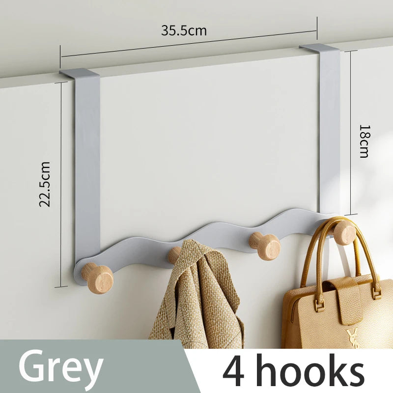 Wave Iron Coat Hook — Raw Wood Wall Hanger