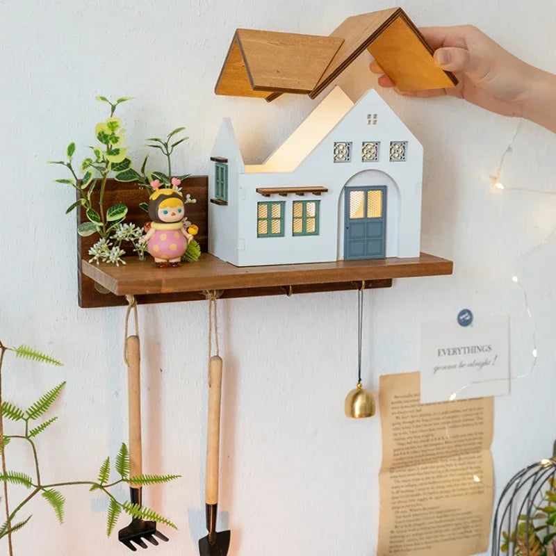 Creative Wall Hook Shelf — Entryway Key & Hat Organizer