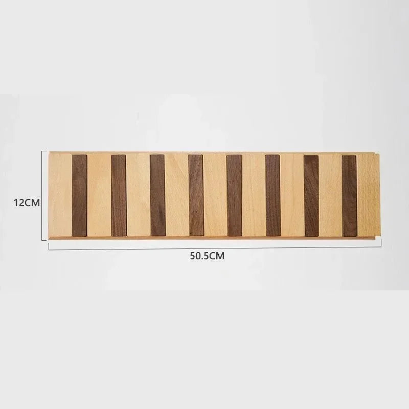 Walnut Wood Wall Rack — Foldable Coat & Key Organizer