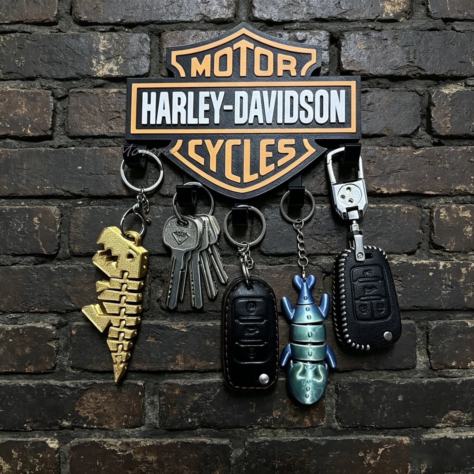 5-Hook Garage Key Rack — Wall-Mounted with Adhesive or Screws