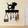 Dachshund Wall Hook — Metal Key & Hat Hanger with Heart Design