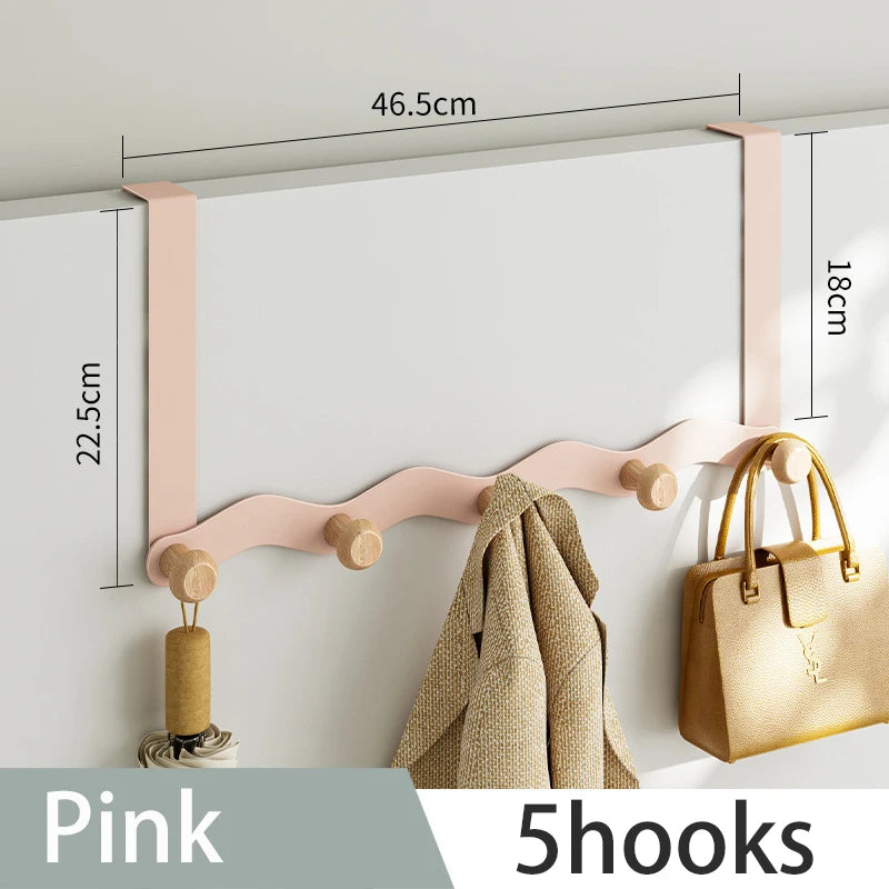 Wave Iron Coat Hook — Raw Wood Wall Hanger