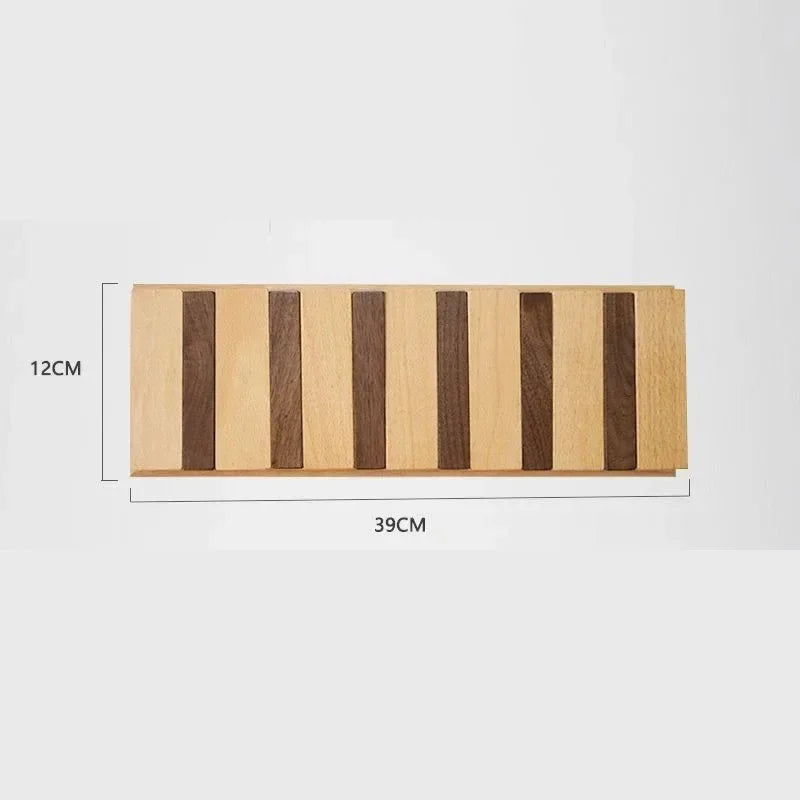 Walnut Wood Wall Rack — Foldable Coat & Key Organizer