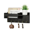 Rustic Wooden Key Holder — Wall Shelf with 6 Hooks