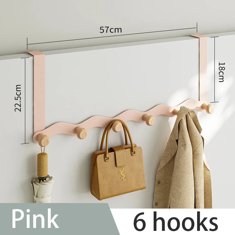 Wave Iron Coat Hook — Raw Wood Wall Hanger