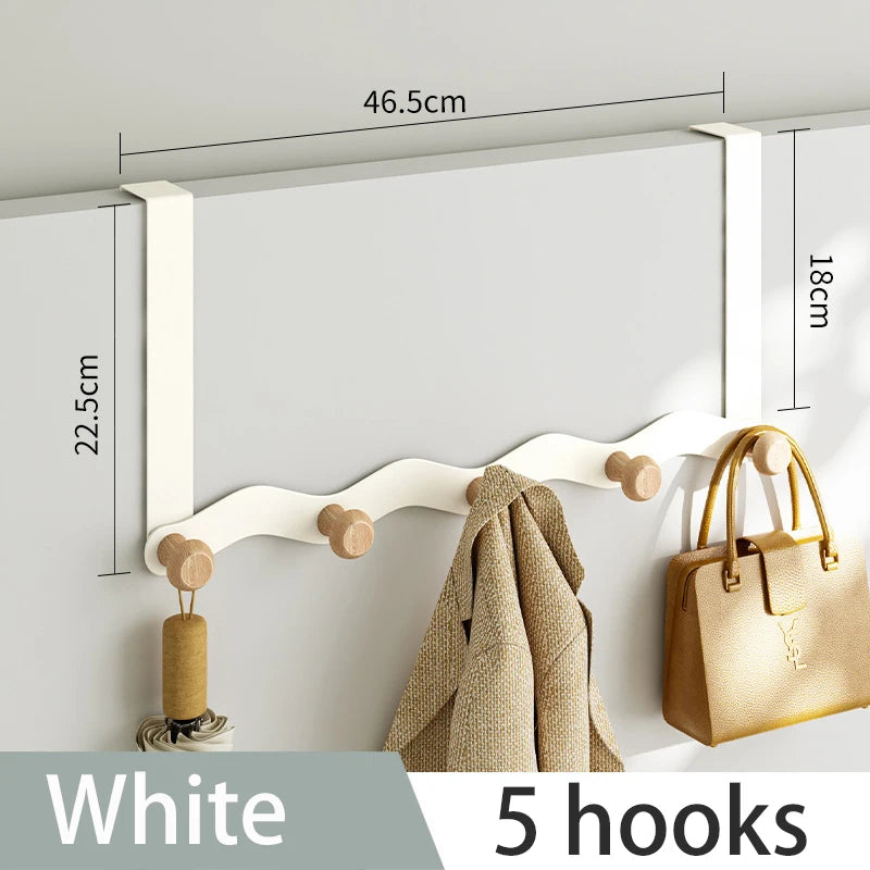 Wave Iron Coat Hook — Raw Wood Wall Hanger