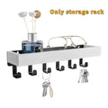 Wooden Key Rack — 6-Hook Organizer with Sunglasses Storage