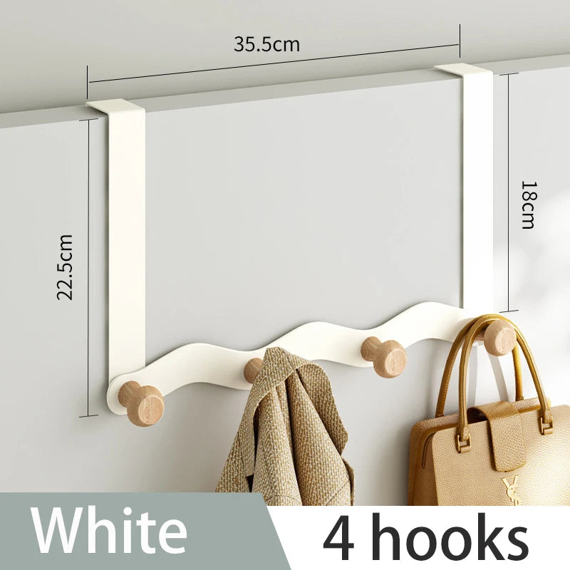 Wave Iron Coat Hook — Raw Wood Wall Hanger