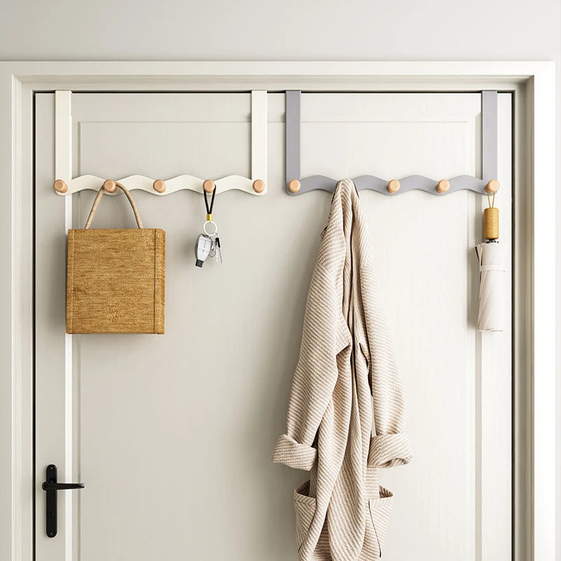 Wave Iron Coat Hook — Raw Wood Wall Hanger